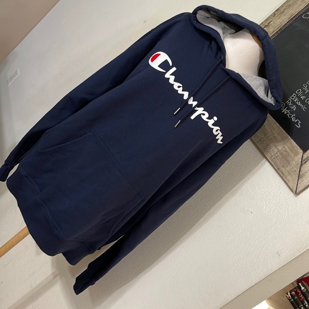 Men’s Champion Navy Hoodie Sweatshirt - Sz XL